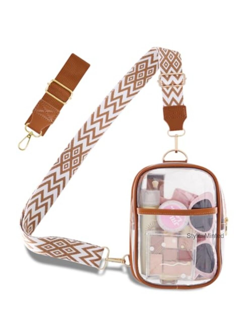 Clear Stadium Approved Bag Large Capacity See Through Crossbody with 2 Straps